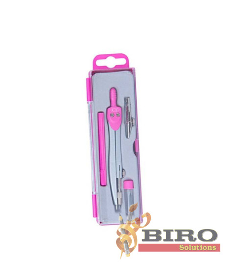 Set compas ZI-BI Basis, 4 piese, în cutie din plastic, roz, ZB.5303BS-10