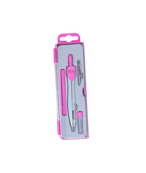 Set compas ZI-BI Basis, 4 piese, în cutie din plastic, roz, ZB.5303BS-10