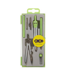 Set compas ZI-BI Basis, 7 piese, în cutie din plastic, verde