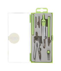 Set compas ZI-BI Basis, 7 piese, în cutie din plastic, verde