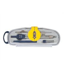 Set compas ZI-BI College, 5 piese, în cutie din plastic, albastru, ZB.5312CL-03
