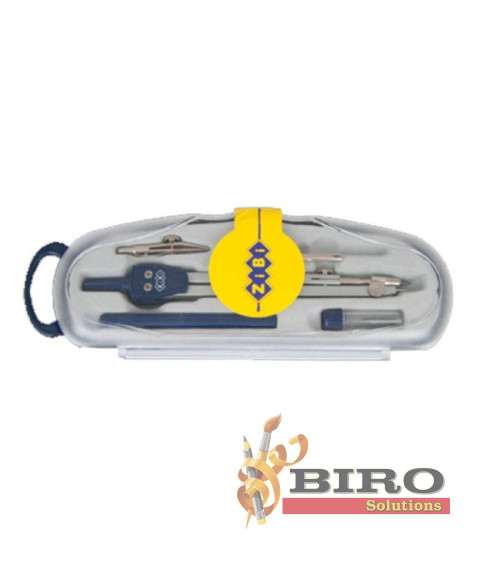Set compas ZI-BI College, 5 piese, în cutie din plastic, albastru, ZB.5312CL-03