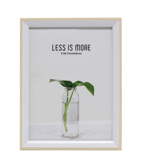 Ramă foto A5, plastic, art. 733, albă cu margine crem