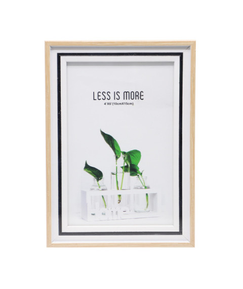 Ramă foto 10x15 cm, plastic, albă cu marginea bej