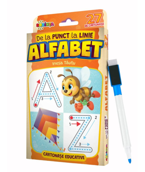 27 de cartonașe educative. De la punct la linie. Alfabet