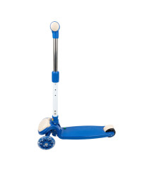 Trotinetă pentru copii cu 3 roți, pliabilă, cu roți luminoase, albastră, cod 990127