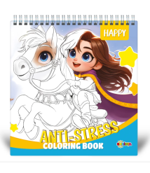 Anti-stress. Coloring book. Happy