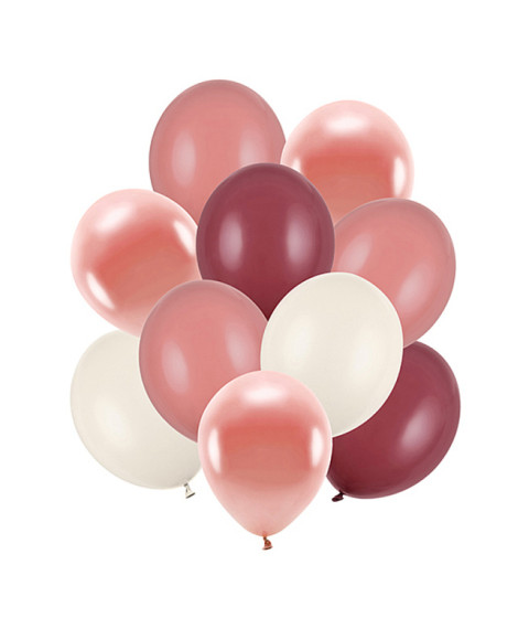 Set de baloane 27 cm / 30 cm (12), Mix roz, 10 bucăți