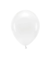 Set baloane latex 30 cm (12"), ECO Pastel Alb, 10 bucăți