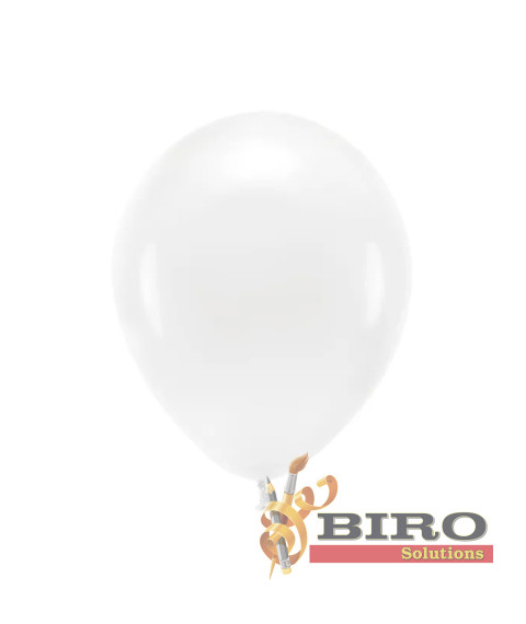 Set baloane latex 30 cm (12"), ECO Pastel Alb, 10 bucăți