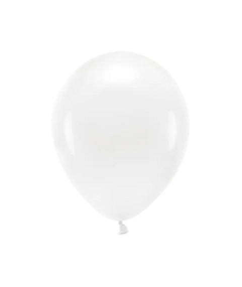 Set baloane latex 30 cm (12"), ECO Pastel Alb, 10 bucăți