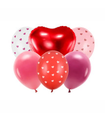 Set de baloane Be My Valentine, 50 cm, 6 bucăți, PartyDeco