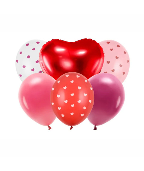Set de baloane Be My Valentine, 50 cm, 6 bucăți, PartyDeco