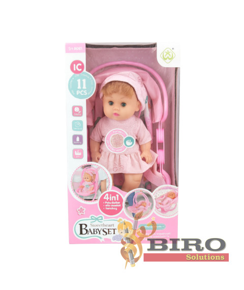 Păpușa-bebeluș cu accesorii, 29 cm, cod 942074