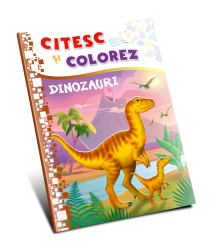 Citesc și colorez (pe silabe). Dinozauri