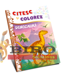 Citesc și colorez (pe silabe). Dinozauri