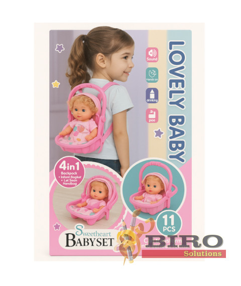 Păpușa-bebeluș cu accesorii, 29 cm, cod 942074