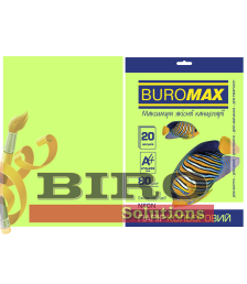 Hârtie color A4 80 g Buromax NEON verde, 20 file