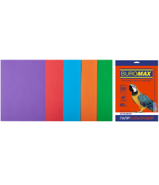 Hârtie color Buromax A4, 80 g/m², 5 culori intensive, 50 file