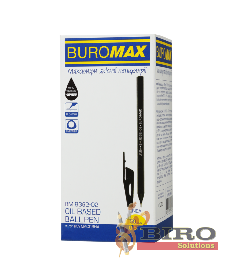 Pix cu ulei, LINEA, 0,5 mm, corp triunghiular Buromax,negru