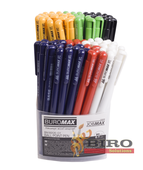 Pix cu bilă mecanic BASE, JOBMAX, 0,7 mm din plastic,negru