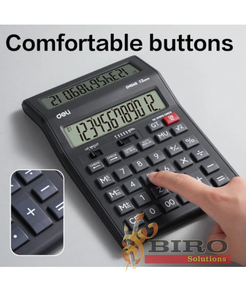 Calculator DELI M049, 12 digits, negru