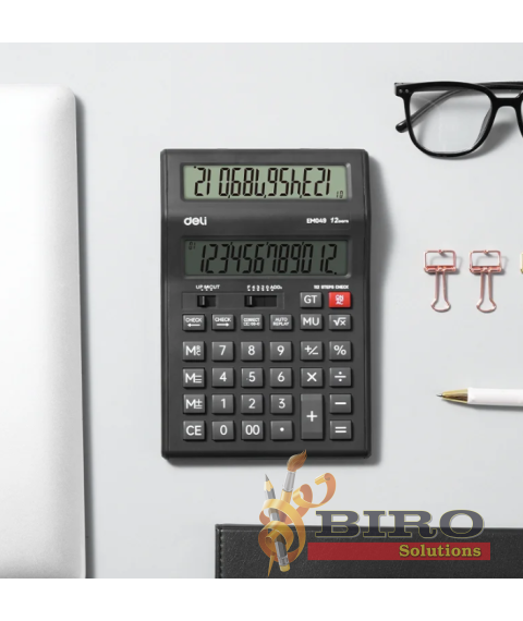 Calculator DELI M049, 12 digits, negru