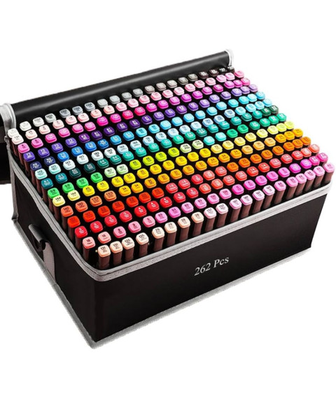 Marker Touch Set 262 culori / 2 capete (cutie textilă) T-262