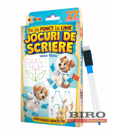 27 de cartonașe educative. De la punct la linie. Jocuri de scriere