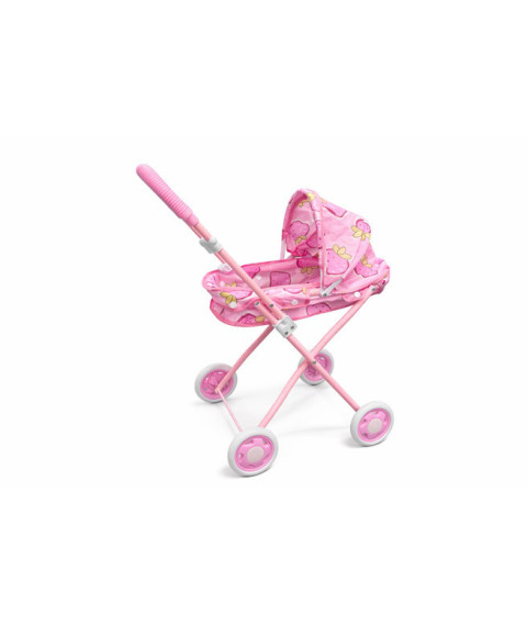 Cărucior pentru păpuși cu căpșuni, roz, cod 982031