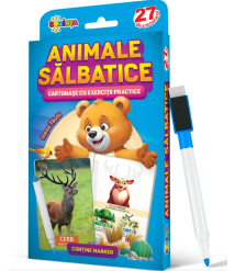 27 de cartonașe. Scrie și șterge. Animale sălbatice: cartonaşe cu exerciţii practice