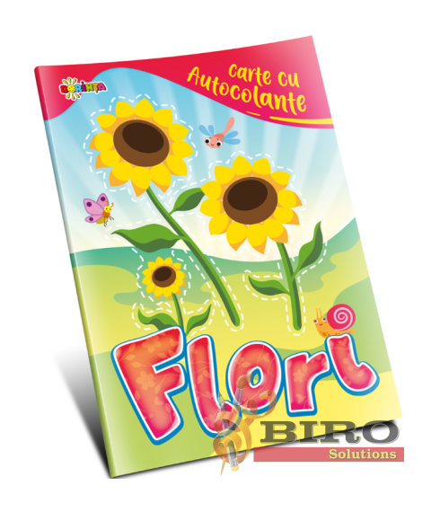 Carte cu autocolante. Flori
