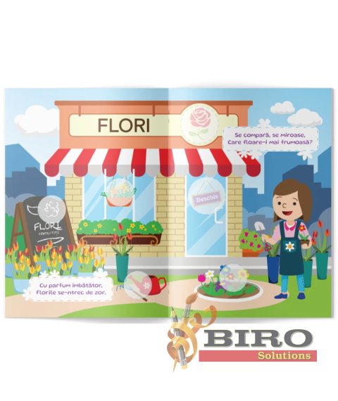 Carte cu autocolante. Flori