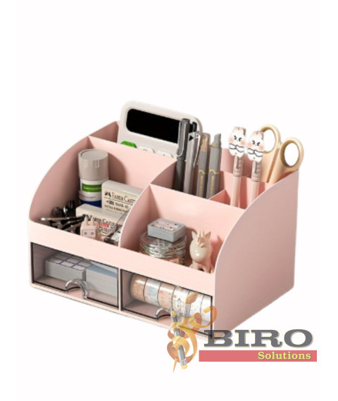 Organizator de birou pentru rechizite, roz, 14,2 × 12 × 21,1 cm, Foska BS8005