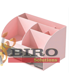 Organizator de birou pentru rechizite, roz, 14,2 × 12 × 21,1 cm, Foska BS8005