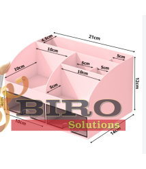 Organizator de birou pentru rechizite, roz, 14,2 × 12 × 21,1 cm, Foska BS8005
