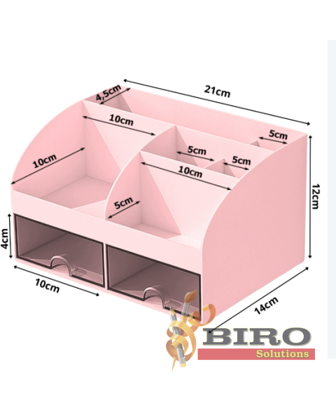 Organizator de birou pentru rechizite, roz, 14,2 × 12 × 21,1 cm, Foska BS8005