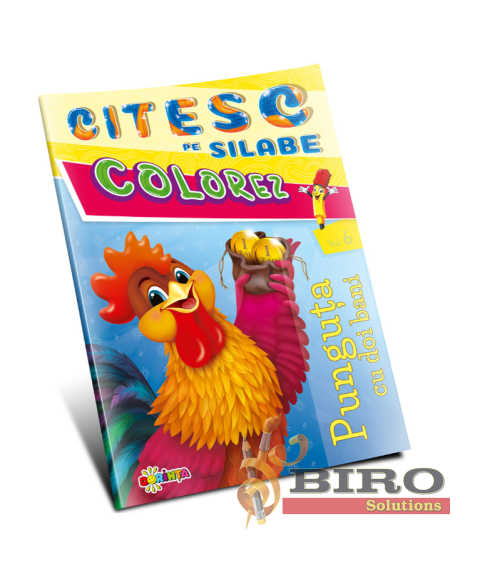 Citesc pe silabe. Colorez. Punguța cu doi bani (Vol. 6)