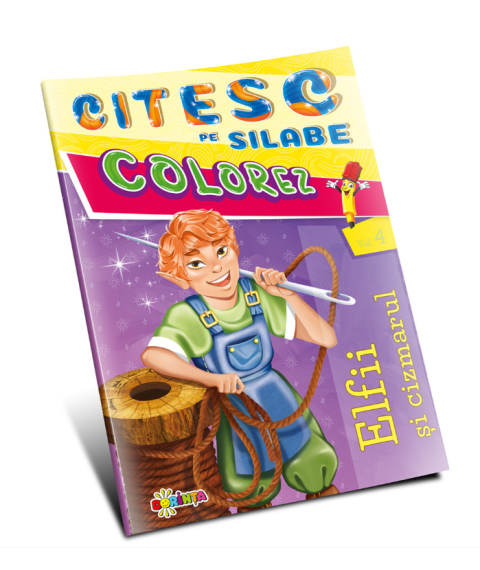 Citesc pe silabe. Colorez. Elfii și cizmarul (Vol. 4)