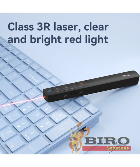 Arătător laser DELI, lumină roșie, negru