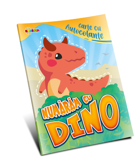 Carte cu autocolante. Numărăm cu Dino
