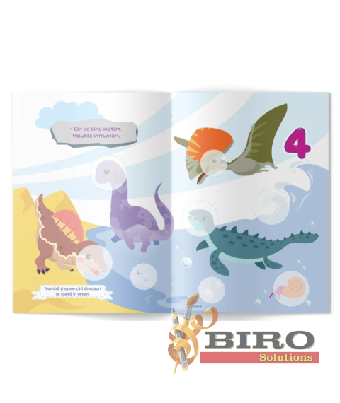 Carte cu autocolante. Numărăm cu Dino