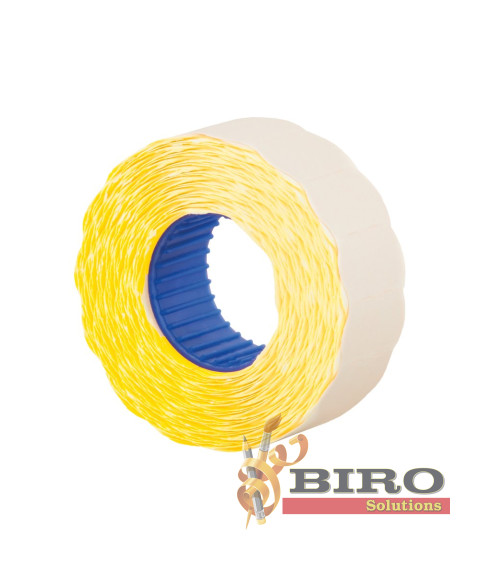 Etichete autoadezive pentru marcator ondulate 22x12 mm,galben, 1000 buc/rolă