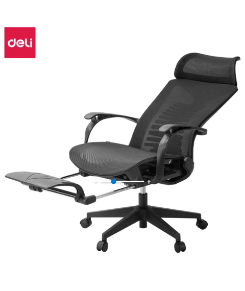 Fotoliu DELI 91019S, plasa si tapiterie, negru