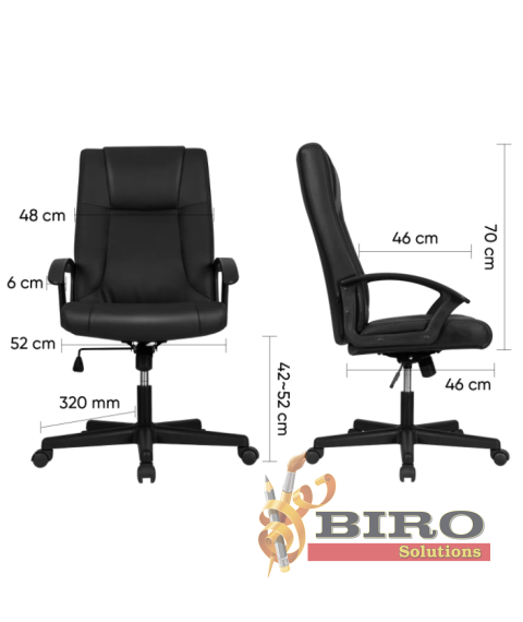 Fotoliu DELI 4514, eco piele, negru