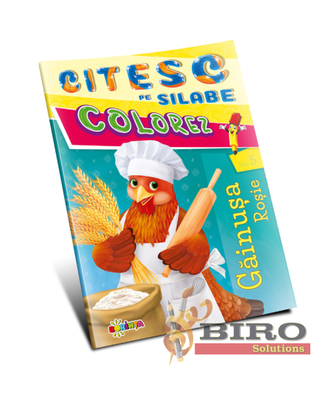 Citesc pe silabe. Colorez. Găinușa roșie (Vol. 5)
