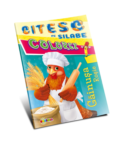 Citesc pe silabe. Colorez. Găinușa roșie (Vol. 5)