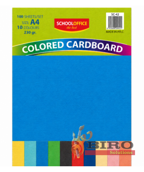 Carton color A4 10 culori, 100 foi, 230 gr (ML9-3/11-8) 003490