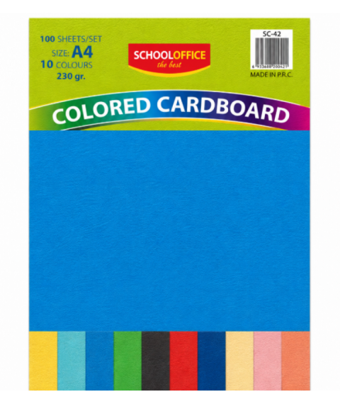 Carton color A4 10 culori, 100 foi, 230 gr (ML9-3/11-8) 003490