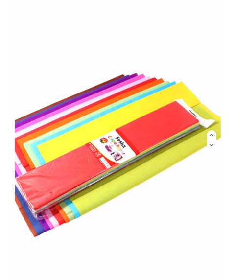 Set hârtie creponată, 10 culori, 50 × 200 cm, Foska HM6002
